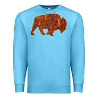 Ocean Blue Bison Silhouette Red Skull Premium Sweatshirt - Bettercallsaul