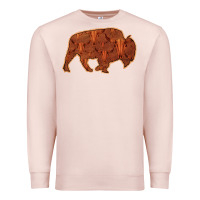 Pale Pink Bison Silhouette Red Skull Premium Sweatshirt - Bettercallsaul