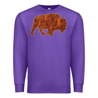 Purple Bison Silhouette Red Skull Premium Sweatshirt - Bettercallsaul