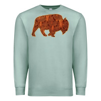 Seafoam Bison Silhouette Red Skull Premium Sweatshirt - Bettercallsaul