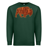 Sports Green Bison Silhouette Red Skull Premium Sweatshirt - Bettercallsaul