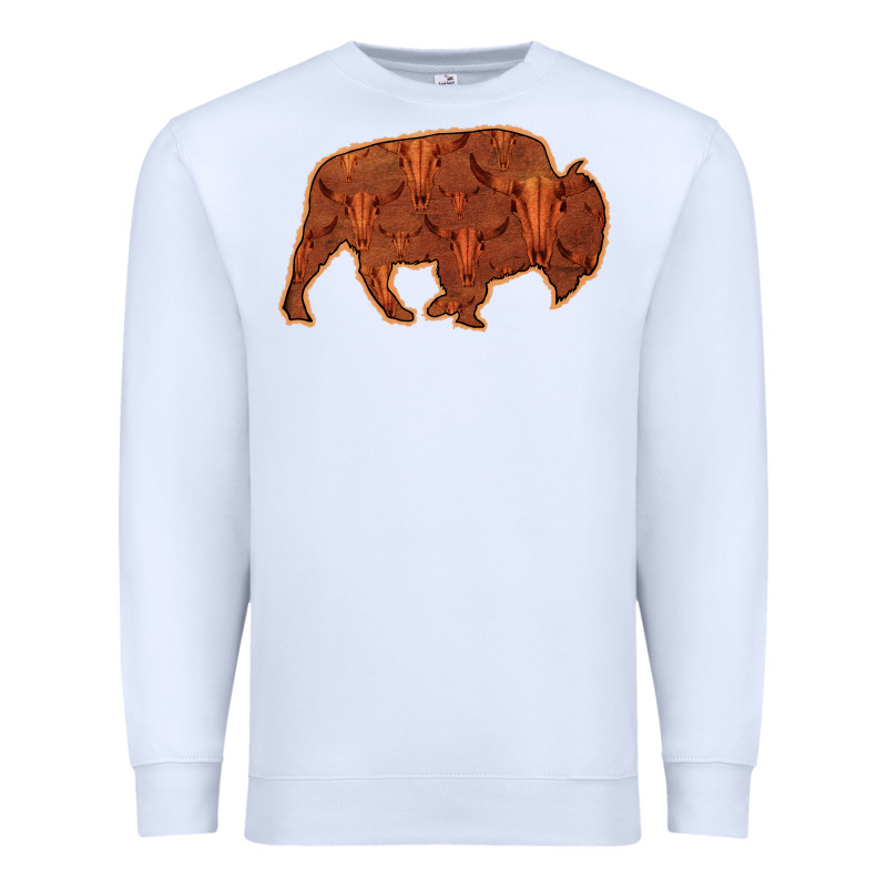 Bison Silhouette Red Skull Premium Sweatshirt by Bettercallsaul | Teevron