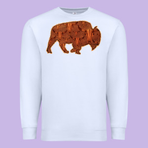 Bison Silhouette Red Skull Premium Sweatshirt Designed By Bettercallsaul