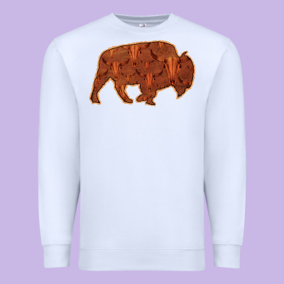 Bison Silhouette Red Skull Premium Sweatshirt Designed By Bettercallsaul