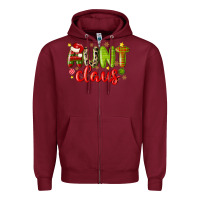 Burgundy aunt claus Zipper Hoodie - MaliasSmallBusiness