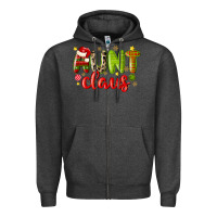 Charcoal Heather aunt claus Zipper Hoodie - MaliasSmallBusiness