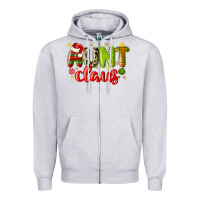 Heather Grey aunt claus Zipper Hoodie - MaliasSmallBusiness