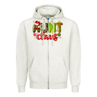 Oatmeal Heather aunt claus Zipper Hoodie - MaliasSmallBusiness