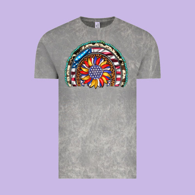 Sunflower American Flag Leopard Gemstone Cowhide Rainbow Vintage Tee Designed By Artiststas