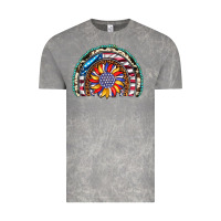 Cloud Rock sunflower american flag leopard gemstone cowhide rainbow Vintage Tee - Artiststas