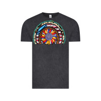 Vintage Black sunflower american flag leopard gemstone cowhide rainbow Vintage Tee - Artiststas