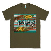 Army Green western cow serape leopard sunflowers mousepad Classic Tee - BarkalooDesign