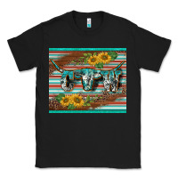 Black western cow serape leopard sunflowers mousepad Classic Tee - BarkalooDesign