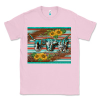 Bubblegum Pink western cow serape leopard sunflowers mousepad Classic Tee - BarkalooDesign