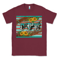 Burgundy western cow serape leopard sunflowers mousepad Classic Tee - BarkalooDesign