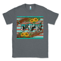 Charcoal Heather western cow serape leopard sunflowers mousepad Classic Tee - BarkalooDesign