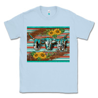 Dusty Blue western cow serape leopard sunflowers mousepad Classic Tee - BarkalooDesign