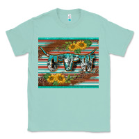 Seafoam western cow serape leopard sunflowers mousepad Classic Tee - BarkalooDesign