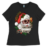 Black Kinda merry kinda scary Ladies Tee - RanaPortraitStore
