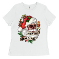 White Kinda merry kinda scary Ladies Tee - RanaPortraitStore