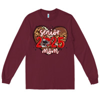 Burgundy senior 2025 mom football Long Sleeve Tee - MaliasSmallBusiness