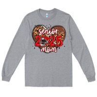 Heather Grey senior 2025 mom football Long Sleeve Tee - MaliasSmallBusiness