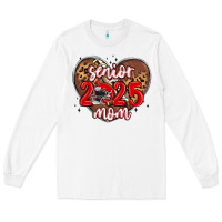 White senior 2025 mom football Long Sleeve Tee - MaliasSmallBusiness