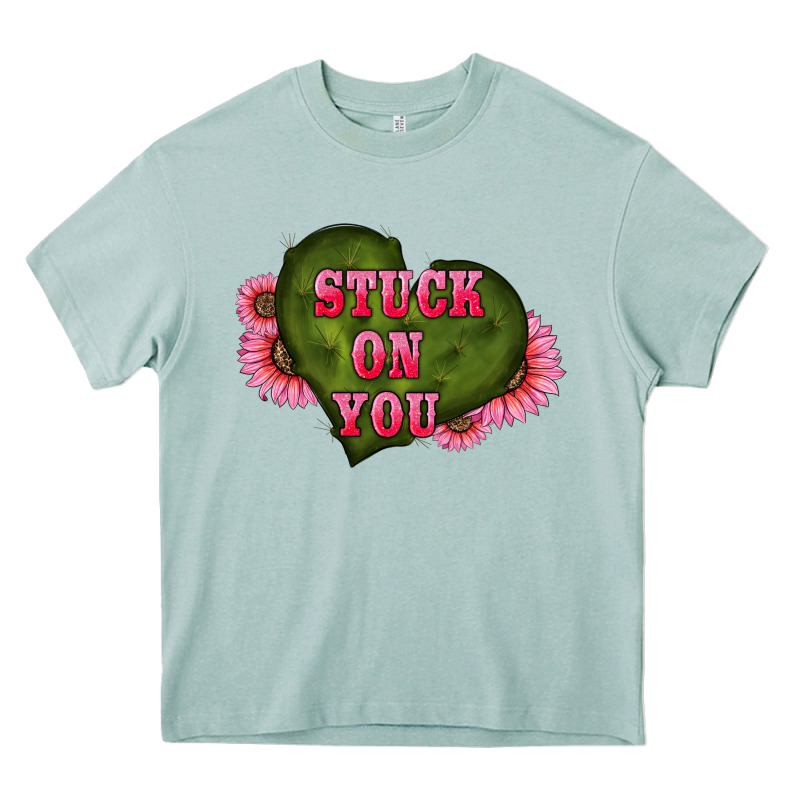 Valentine's Day Stuck On You Heart Sunflowers Heavy Core Tee by RanaPortraitStore | Teevron