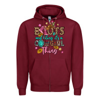 Burgundy boots and bling it's a cowgirl thing Zipper Hoodie - MaliasSmallBusiness