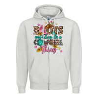 Dove Grey boots and bling it's a cowgirl thing Zipper Hoodie - MaliasSmallBusiness