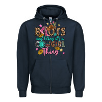 Navy boots and bling it's a cowgirl thing Zipper Hoodie - MaliasSmallBusiness