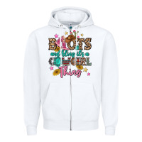 White boots and bling it's a cowgirl thing Zipper Hoodie - MaliasSmallBusiness