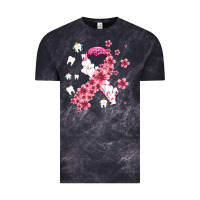 Cloud Black teeth and flower cancer ribbon Vintage Tee - AdoDesignShop