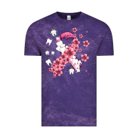 Cloud Purple teeth and flower cancer ribbon Vintage Tee - AdoDesignShop