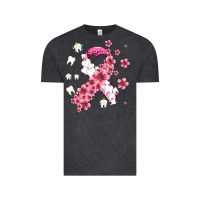 Vintage Black teeth and flower cancer ribbon Vintage Tee - AdoDesignShop