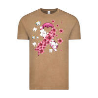 Vintage Coffee teeth and flower cancer ribbon Vintage Tee - AdoDesignShop