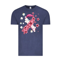 Vintage Denim teeth and flower cancer ribbon Vintage Tee - AdoDesignShop