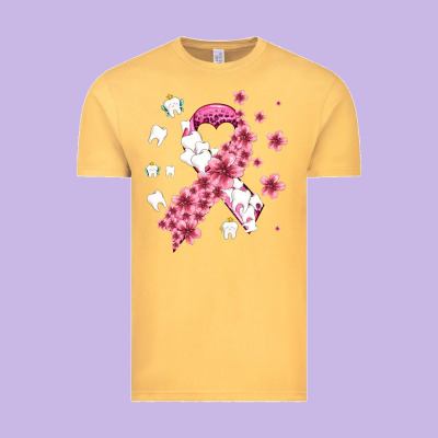 Teeth And Flower Cancer Ribbon Vintage Tee Designed By Adodesignshop