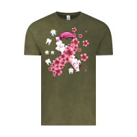 Vintage Olive teeth and flower cancer ribbon Vintage Tee - AdoDesignShop
