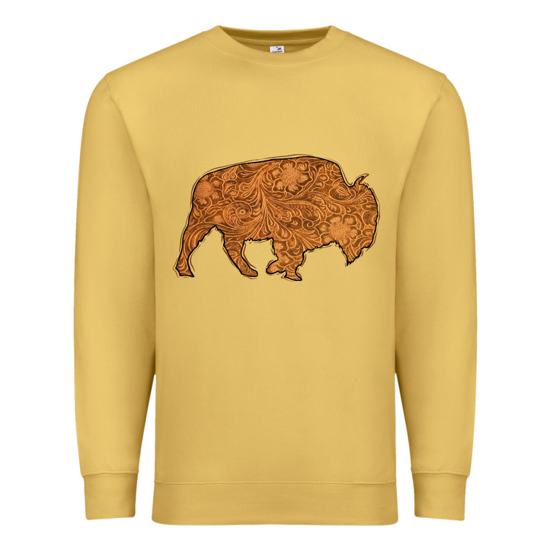 Western Vintage Bison Silhouette Premium Sweatshirt by Bettercallsaul | Teevron