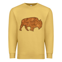 Antique Gold Western Vintage Bison Silhouette Premium Sweatshirt - Bettercallsaul