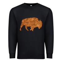 Black Western Vintage Bison Silhouette Premium Sweatshirt - Bettercallsaul