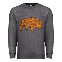 Charcoal Heather Western Vintage Bison Silhouette Premium Sweatshirt - Bettercallsaul
