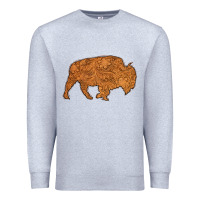 Heather Grey Western Vintage Bison Silhouette Premium Sweatshirt - Bettercallsaul