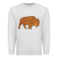 Oatmeal Heather Western Vintage Bison Silhouette Premium Sweatshirt - Bettercallsaul