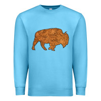 Ocean Blue Western Vintage Bison Silhouette Premium Sweatshirt - Bettercallsaul