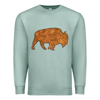 Seafoam Western Vintage Bison Silhouette Premium Sweatshirt - Bettercallsaul