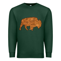 Sports Green Western Vintage Bison Silhouette Premium Sweatshirt - Bettercallsaul