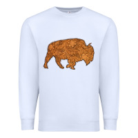 White Western Vintage Bison Silhouette Premium Sweatshirt - Bettercallsaul
