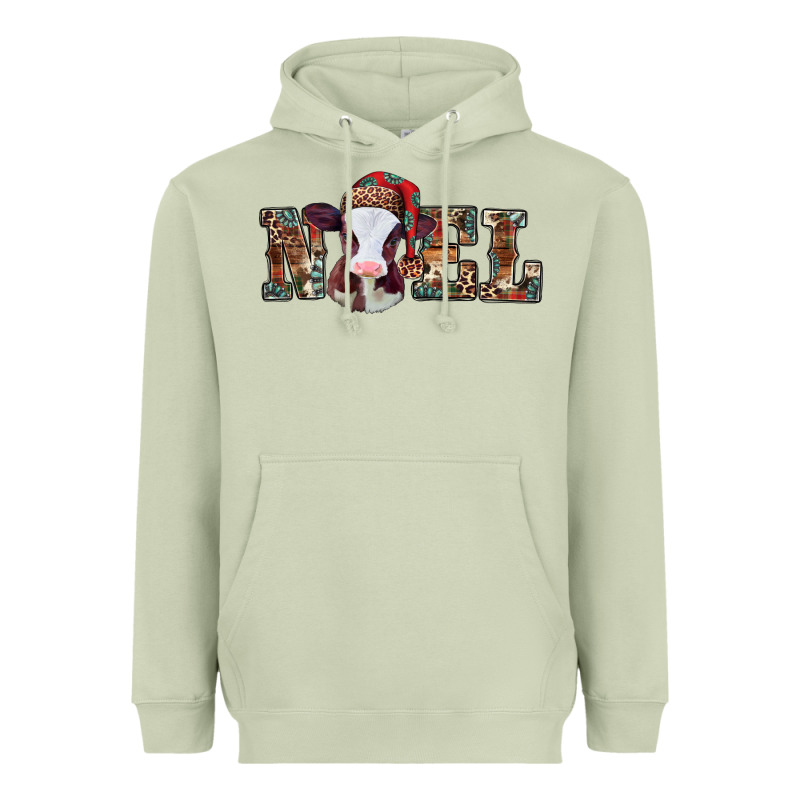Western Christmas Baby Cow Noel Heavyweight Hoodie by Jasminsmagicworld | Teevron